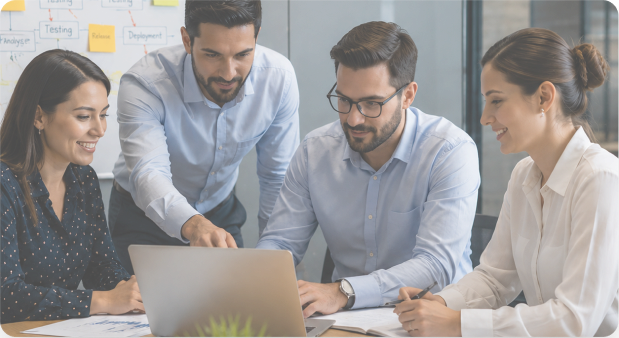 Team Collaboration on Laptop